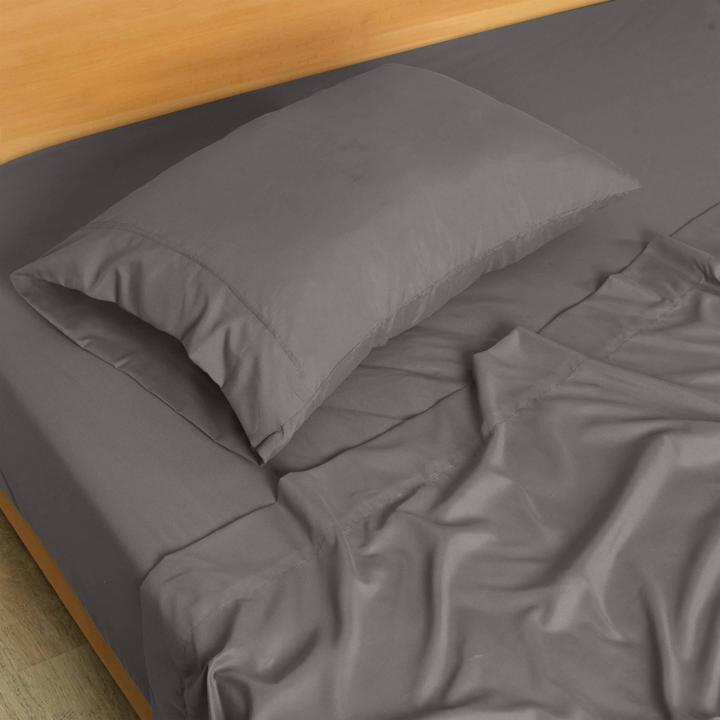 Soft Brushed Microfiber Deep Pocket Sheet Set - 4 Piece Set: Beige / King