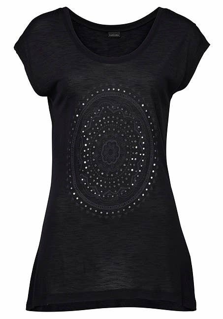 LASCANA Women's Mosaic Boho Print Top: Smokey Blue / 12/14
