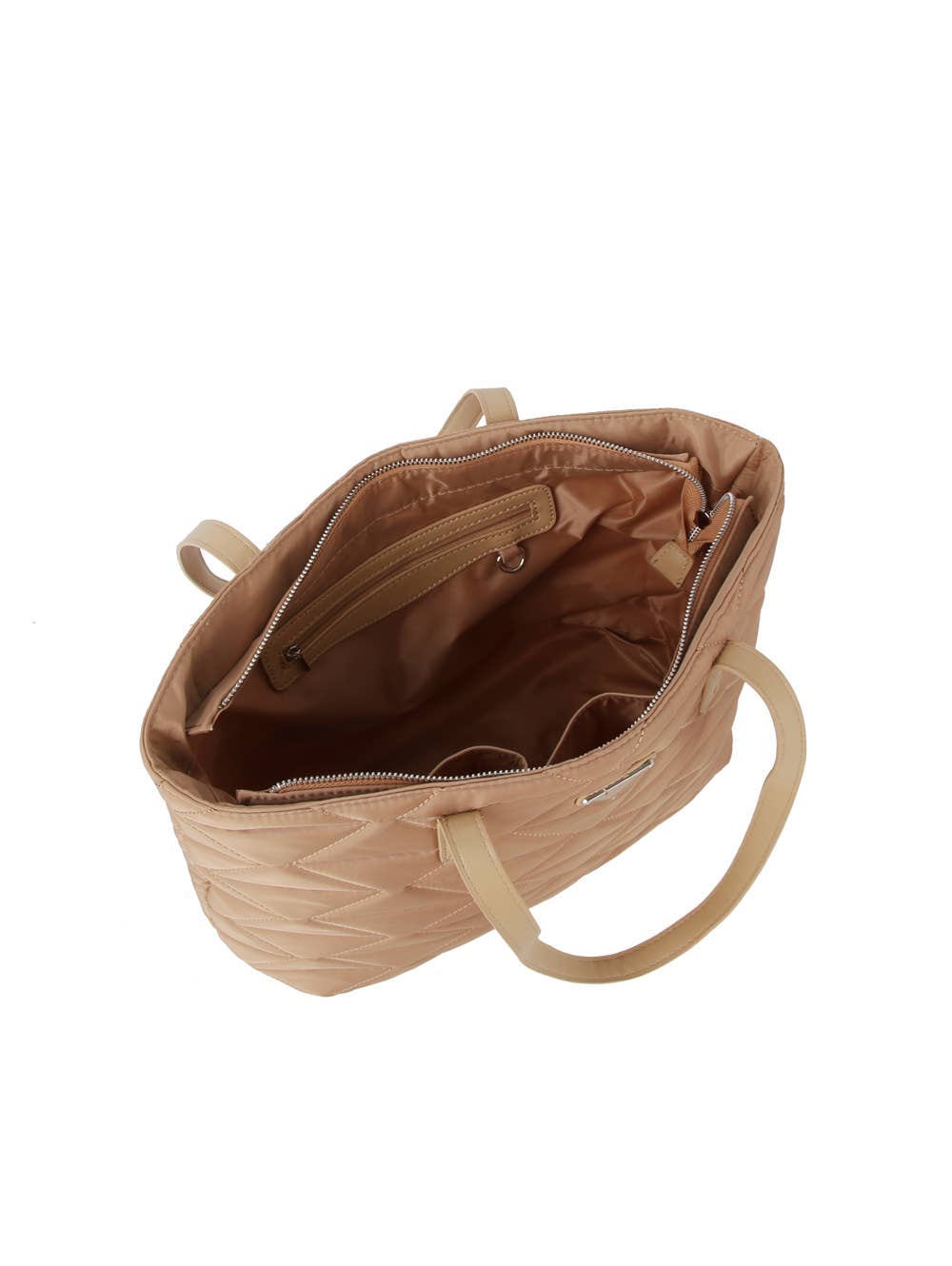 GLV0162M.  Quilted 2-in-1 Shopper: Taupe