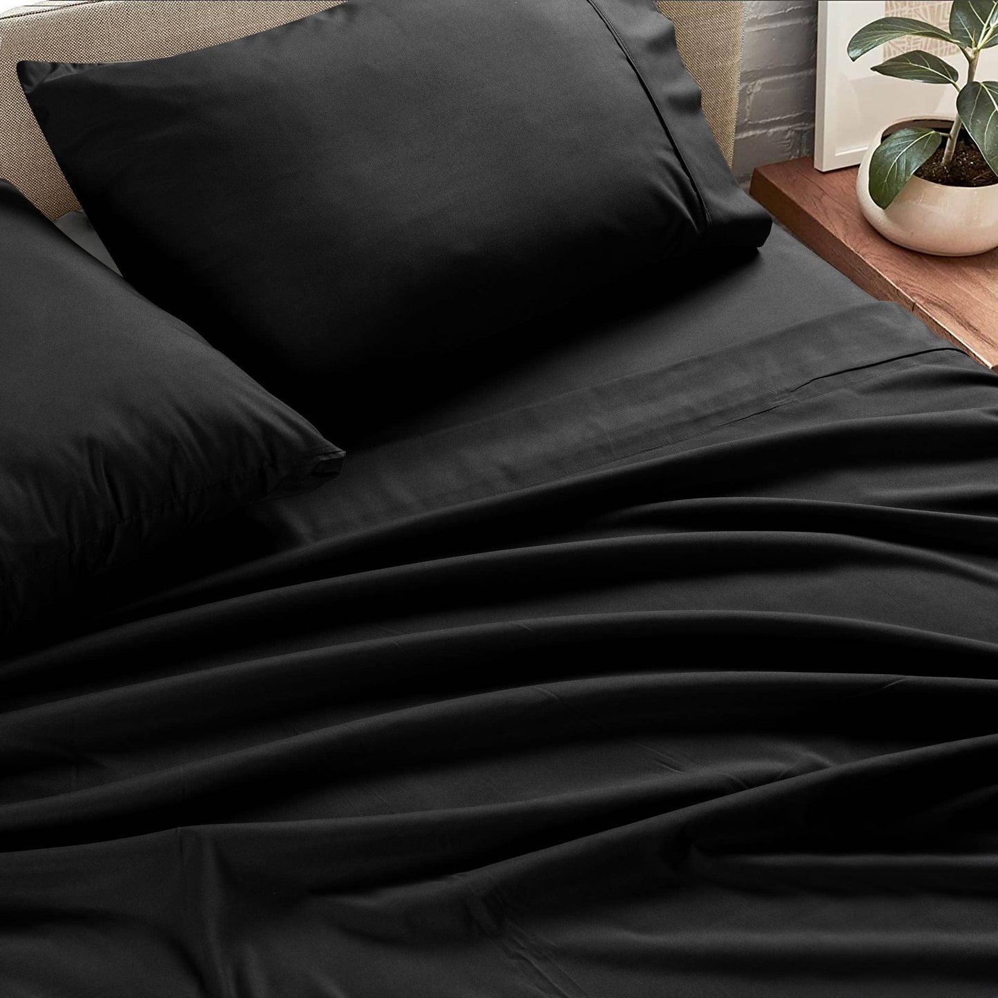 Soft Brushed Microfiber Deep Pocket Sheet Set - 4 Piece Set: Beige / Full