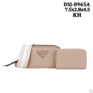 MJ-8965A Fashion Mini Crossbody Bag With Wallet Set: Black