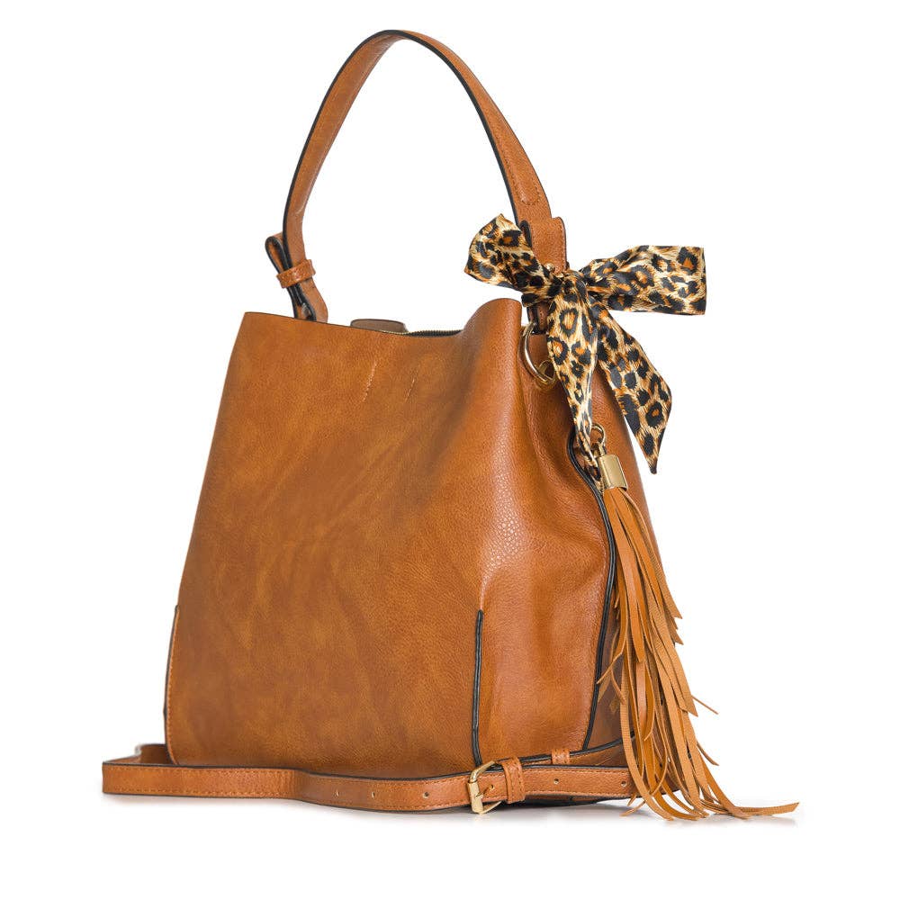 QF0065 Faux leather tote bag: BLACK